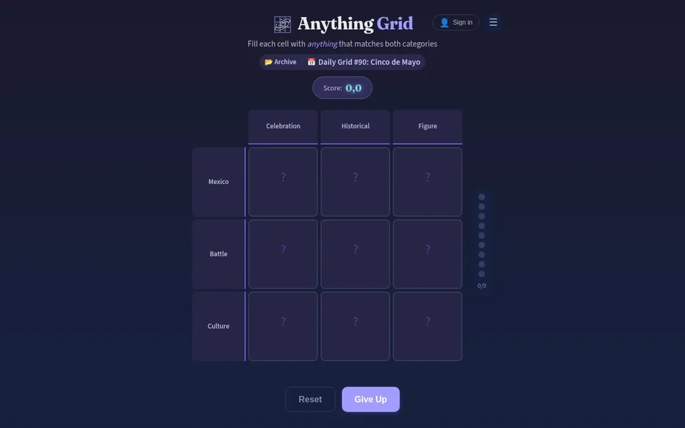 Anything Grid game preview