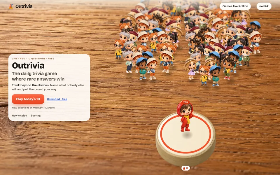 Outrivia game screenshot